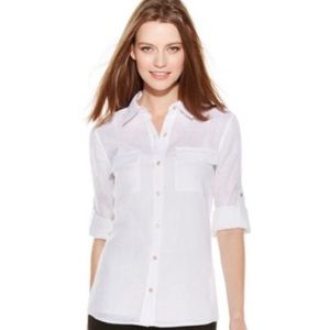 Calvin Klein roll tab blouse